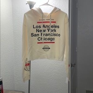 NWT graphic cropped hoodie